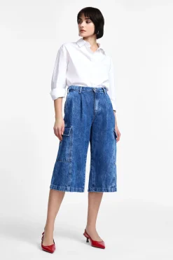 Bermuda di jeans con tasche cargo