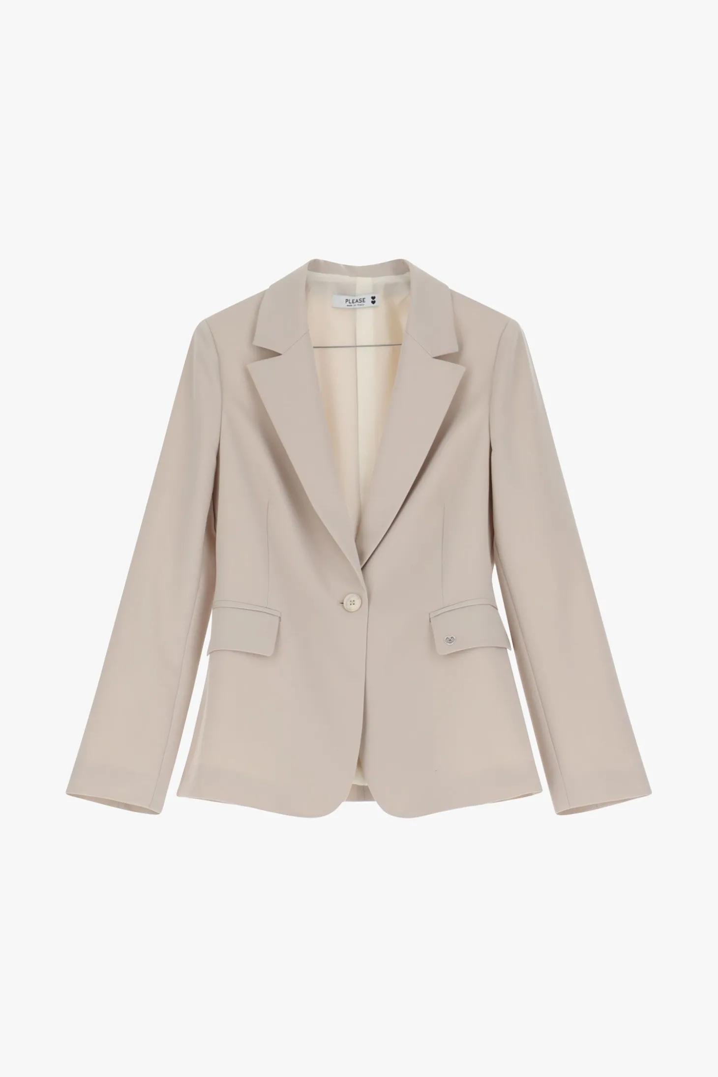 Blazer con bolsillos de botón y solapa