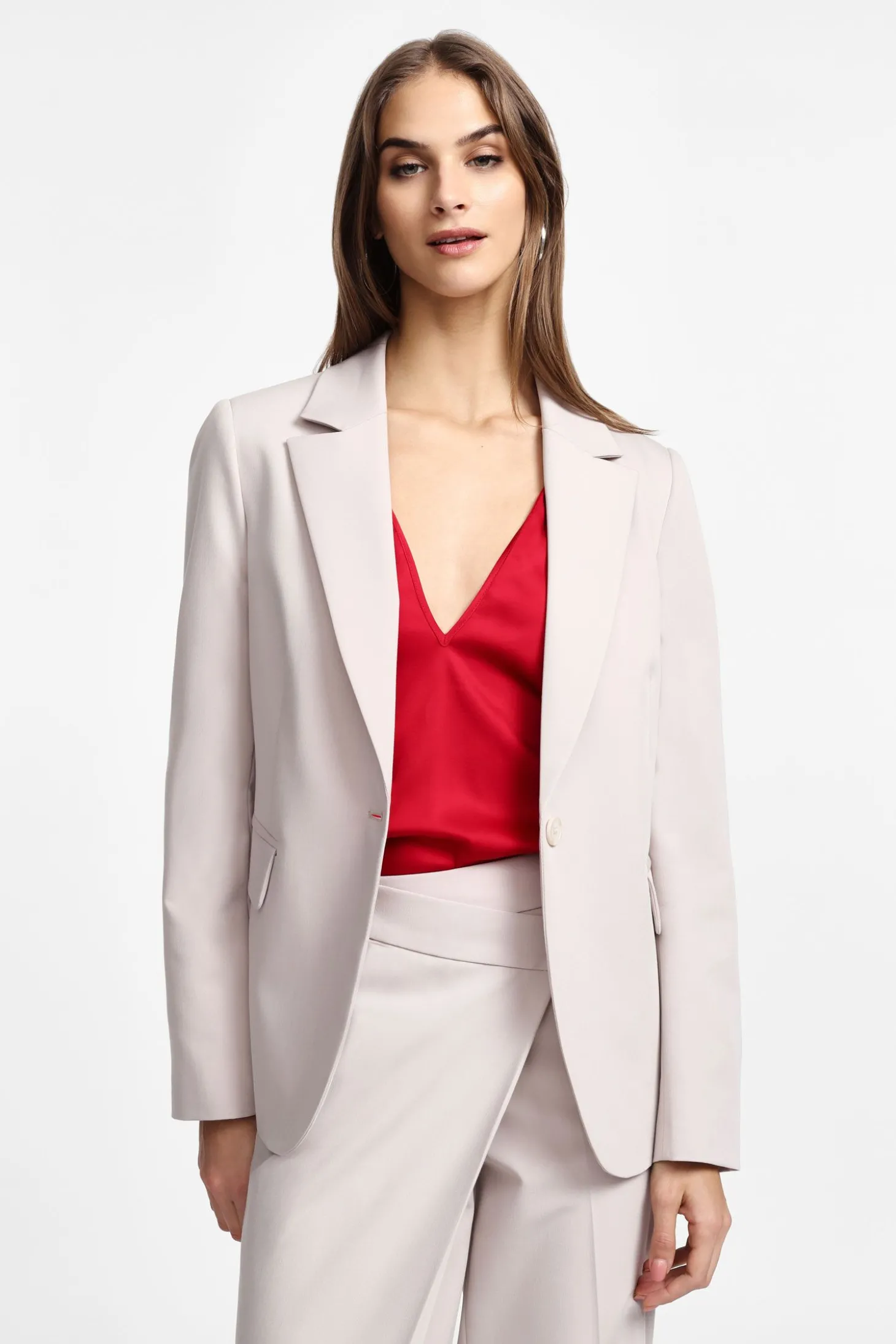 Blazer con bolsillos de botón y solapa