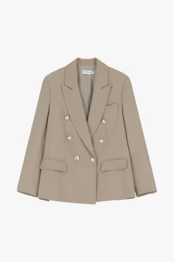Blazer con botonadura doble y bolsillos