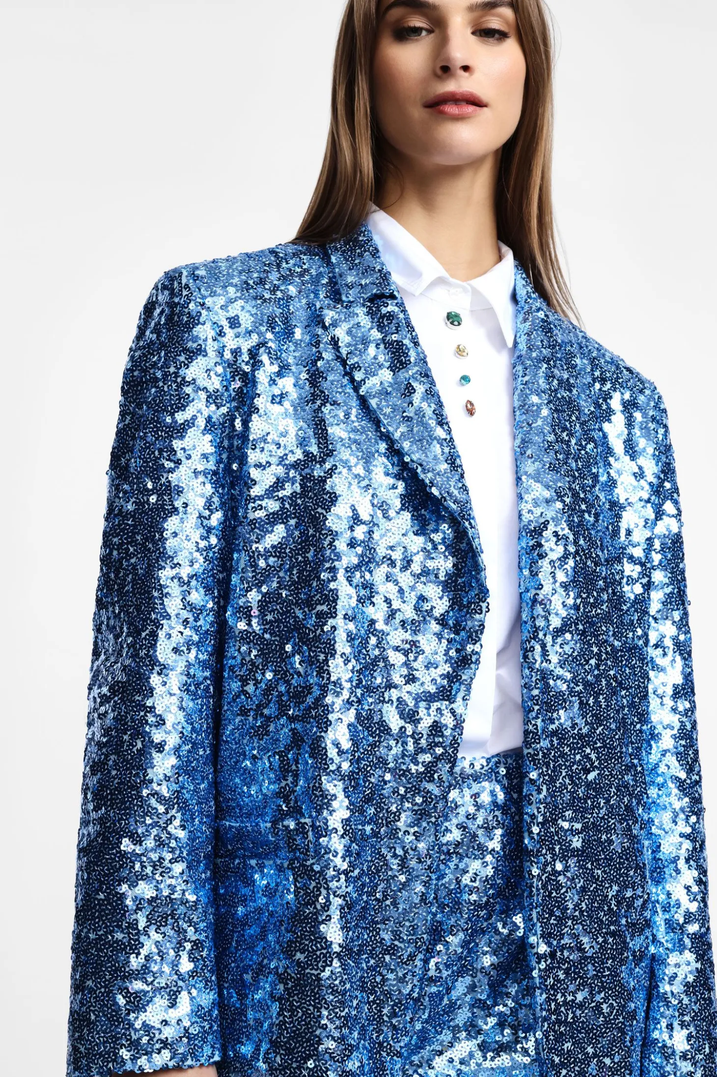 Blazer con lentejuelas y botones
