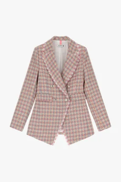 Blazer cruzado con efecto tweed