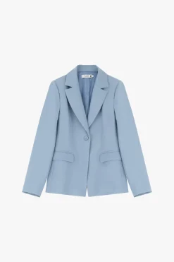 Blazer de botón único con bolsillos