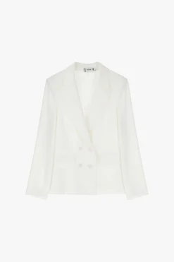 Blazer de doble botonadura liso
