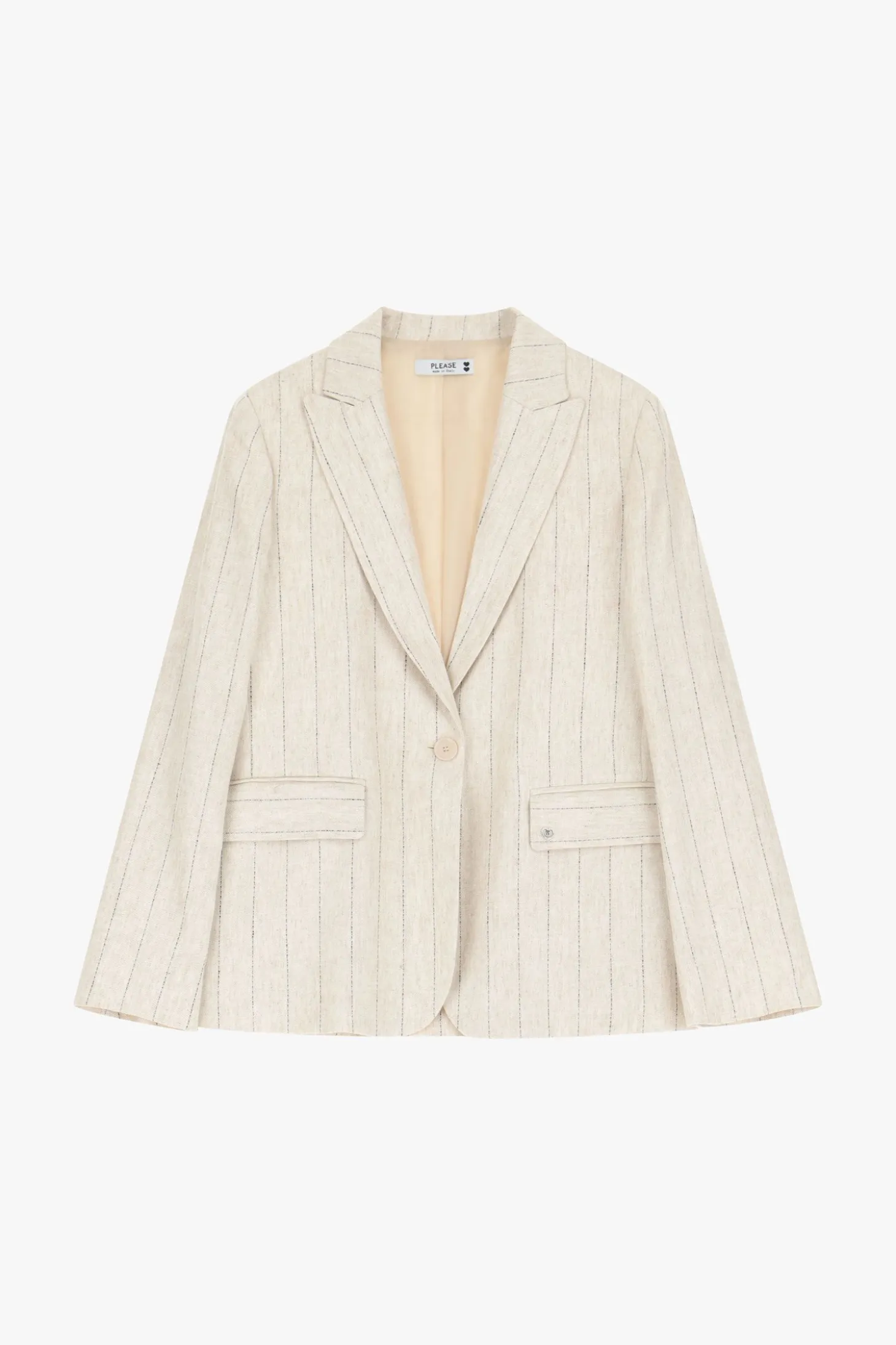 Blazer de raya diplomática con un solo botón