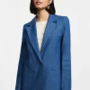 Blazer efecto denim con cierre de un botón