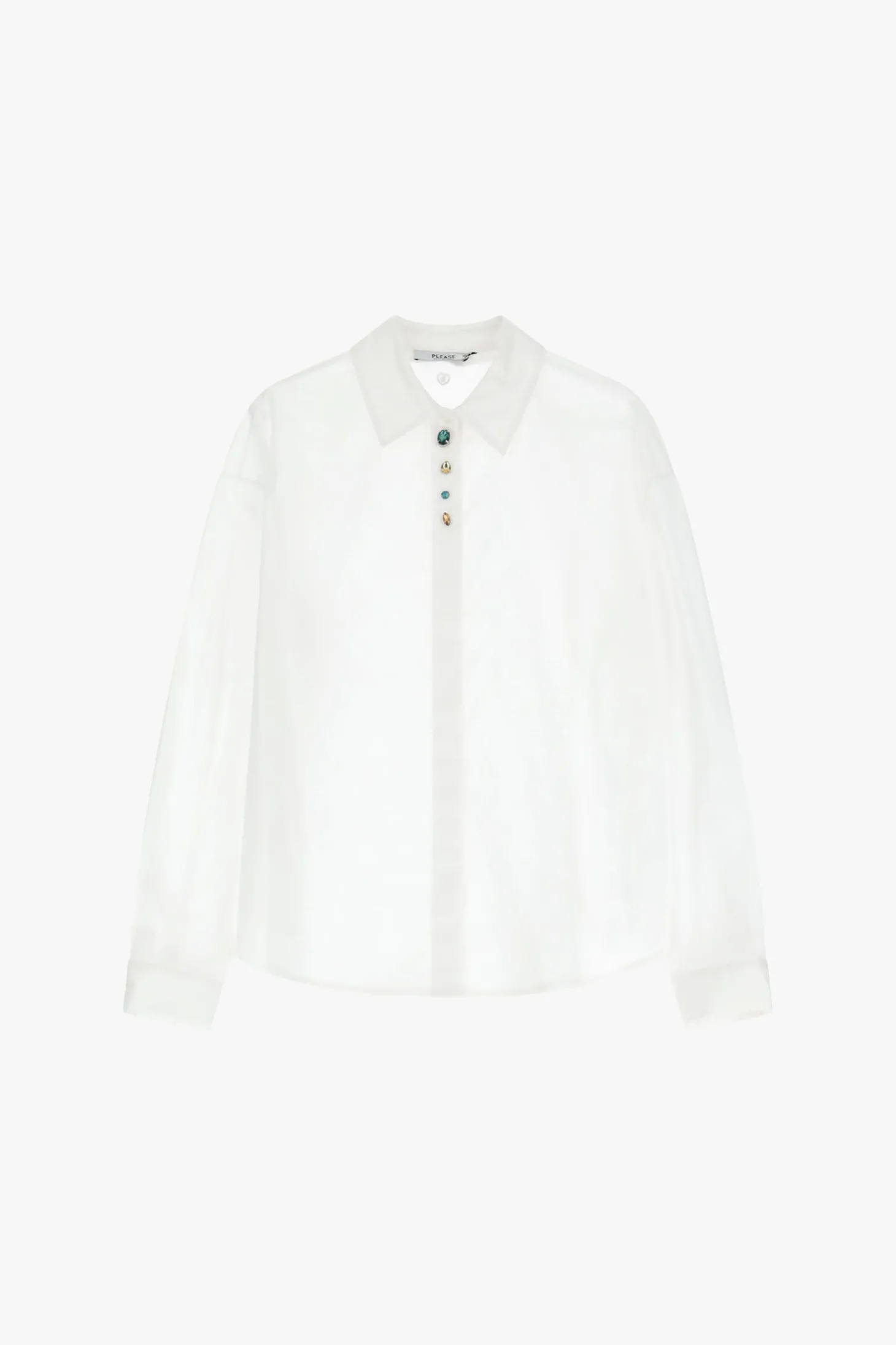 Camisa con cuello clásico y botones coloridos