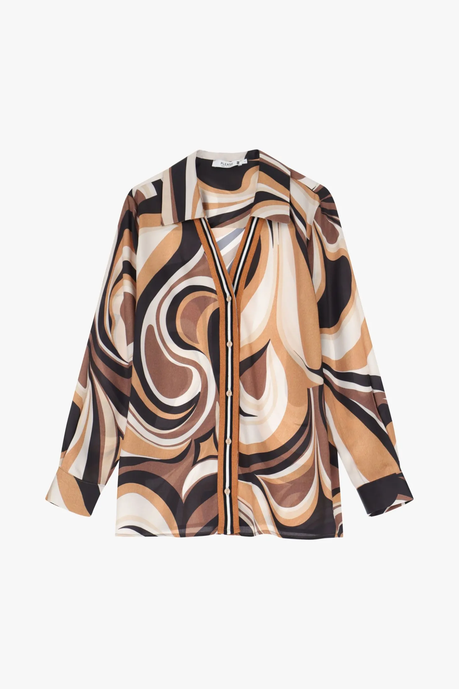 Camisa con cuello clásico y estampado
