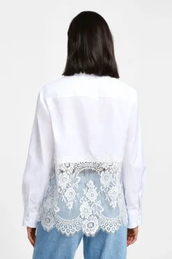 Camisa con cuello clásico y encaje
