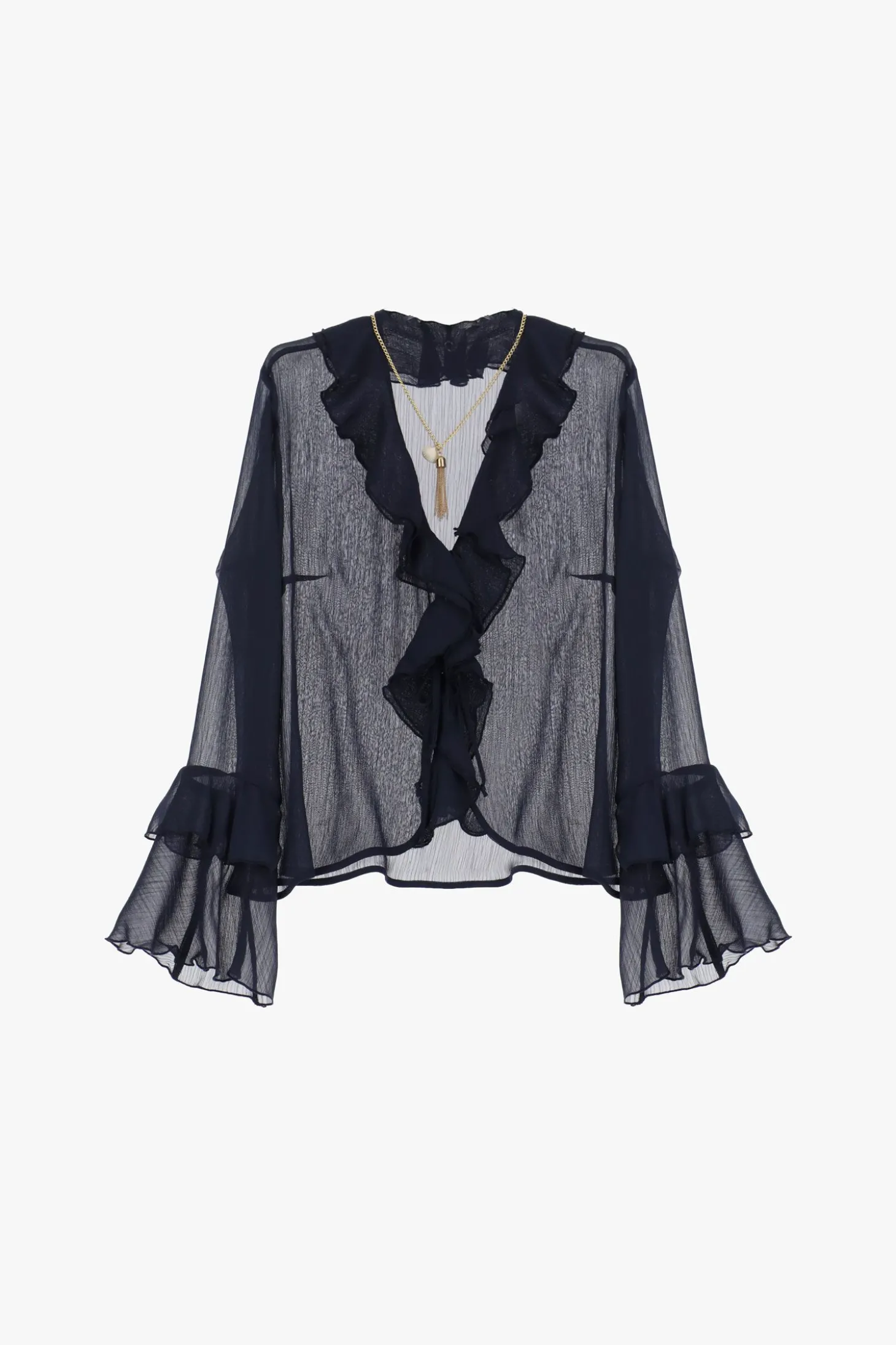 Camisa con mangas largas y volantes