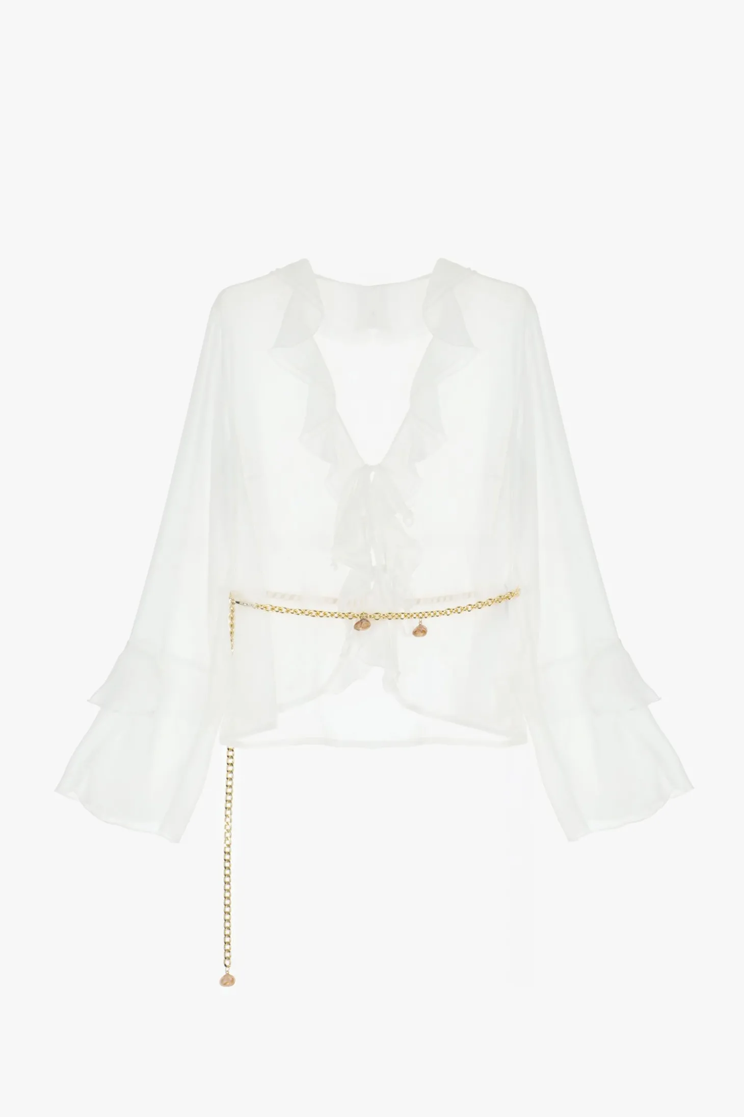 Camisa con mangas largas y volantes