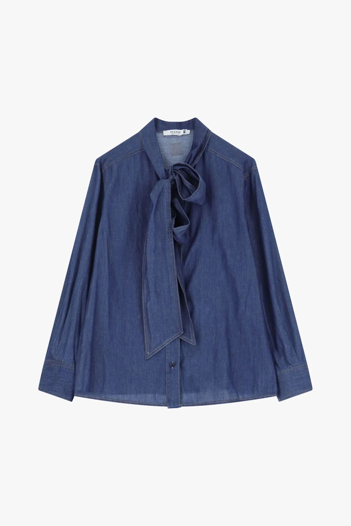 Camisa con mangas largas y lazo