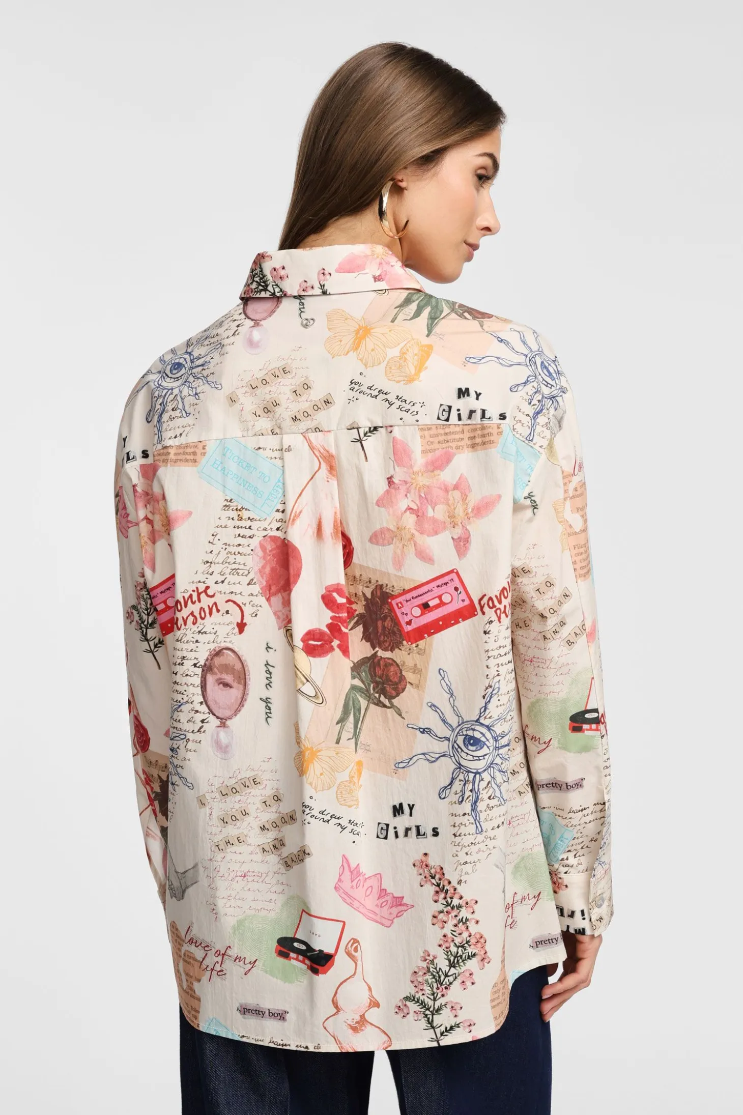 Camisa estampada con cuello clásico