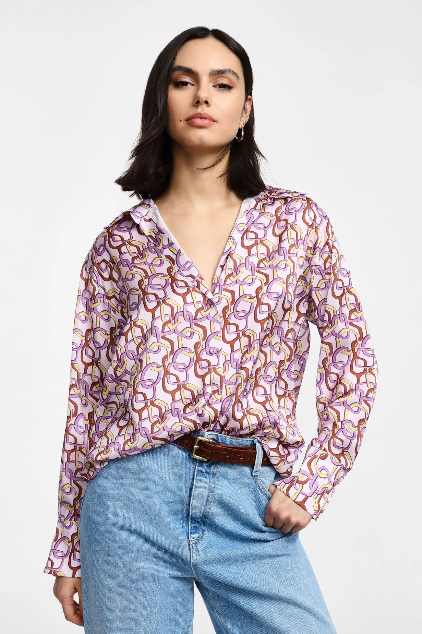Camisa estampada cuello clásico