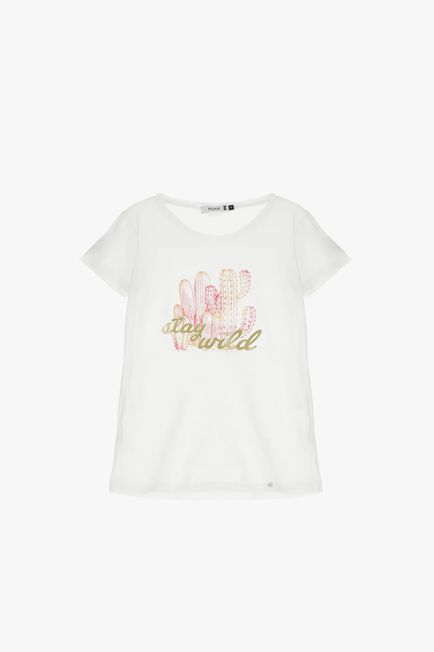 Camiseta cuello redondo estampada