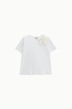 Camiseta de manga corta con maxi flor