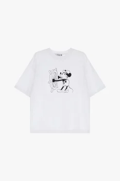 Camiseta estampada cuello redondo manga corta