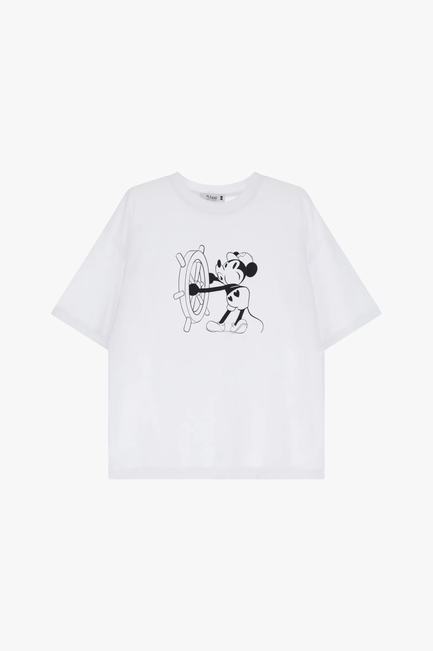 Camiseta estampada cuello redondo manga corta
