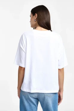 Camiseta estampada cuello redondo manga corta