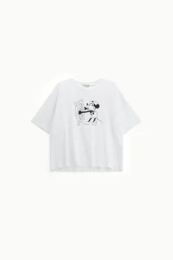 Camiseta estampada cuello redondo manga corta
