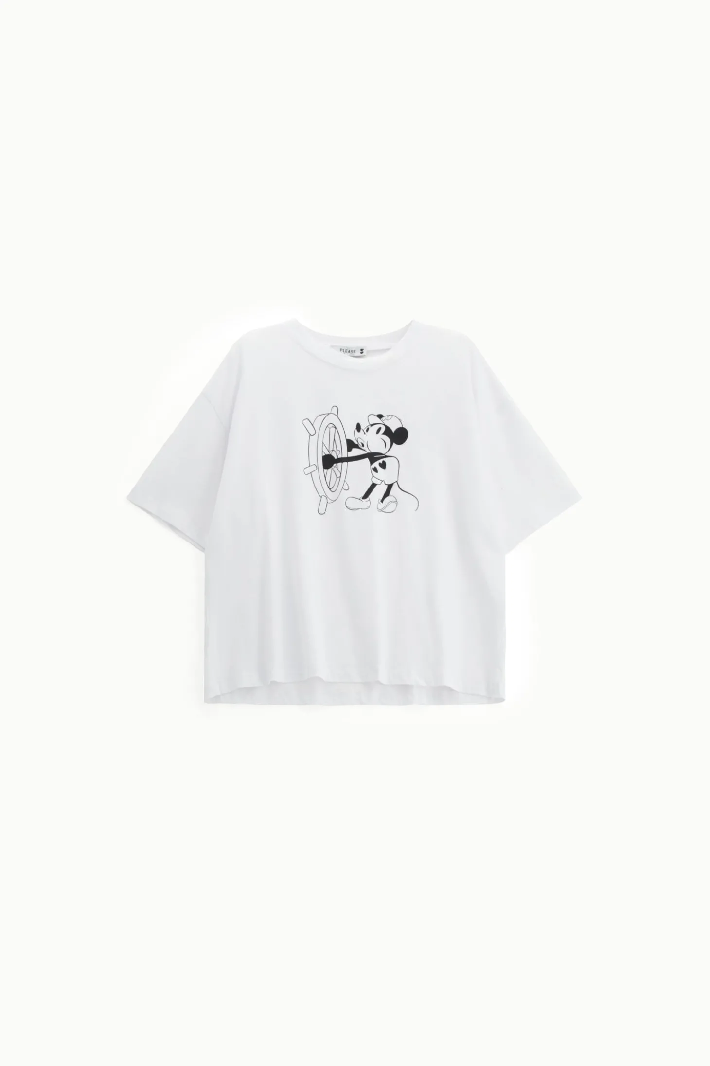 Camiseta estampada cuello redondo manga corta