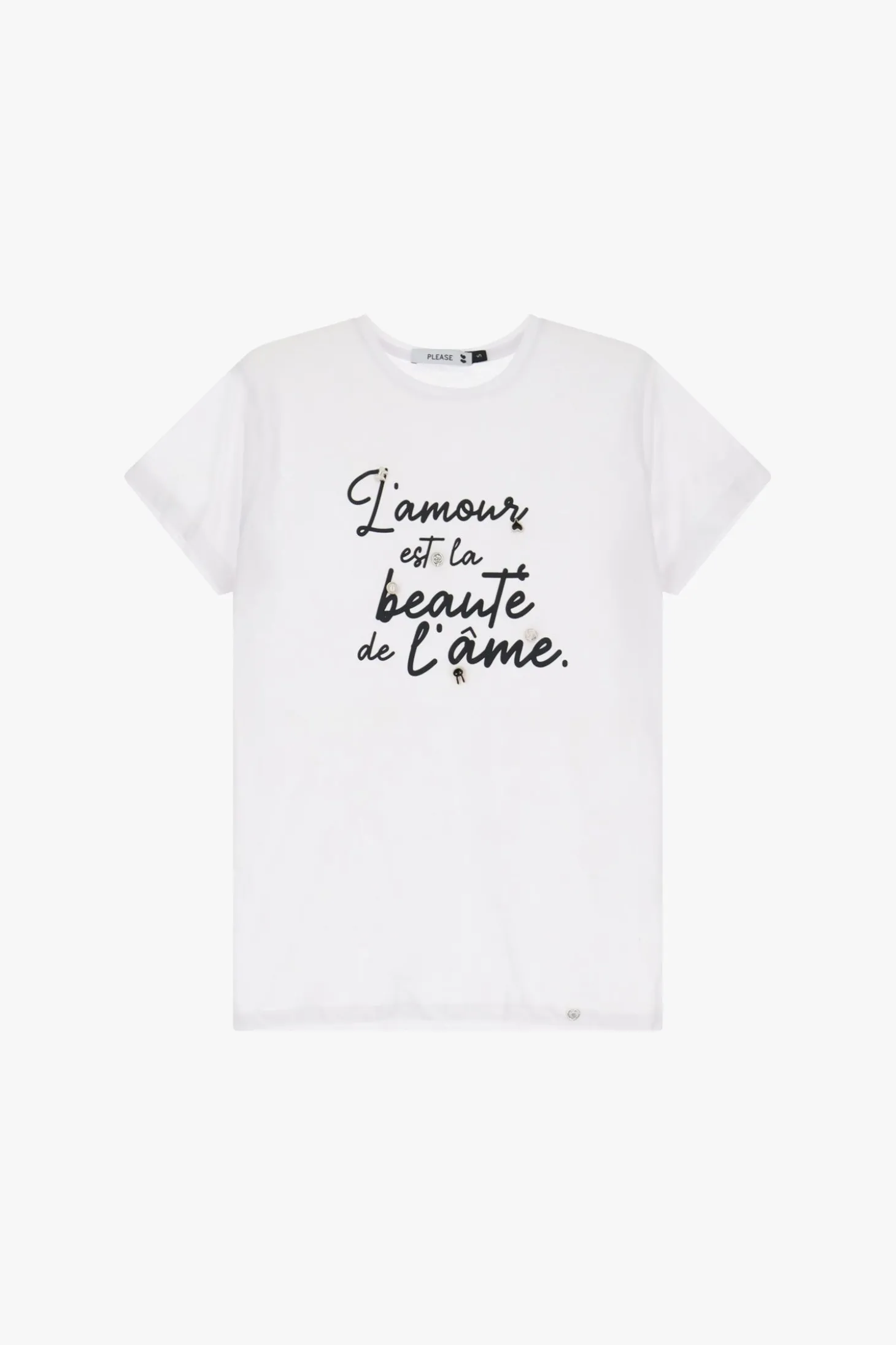 Camiseta impresa cuello redondo manga corta