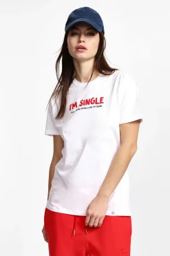 Camiseta impresa cuello redondo manga corta