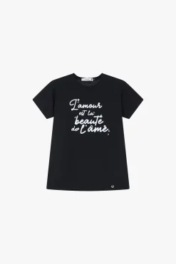 Camiseta impresa cuello redondo manga corta