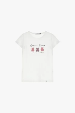 Camiseta redonda mangas cortas estampada