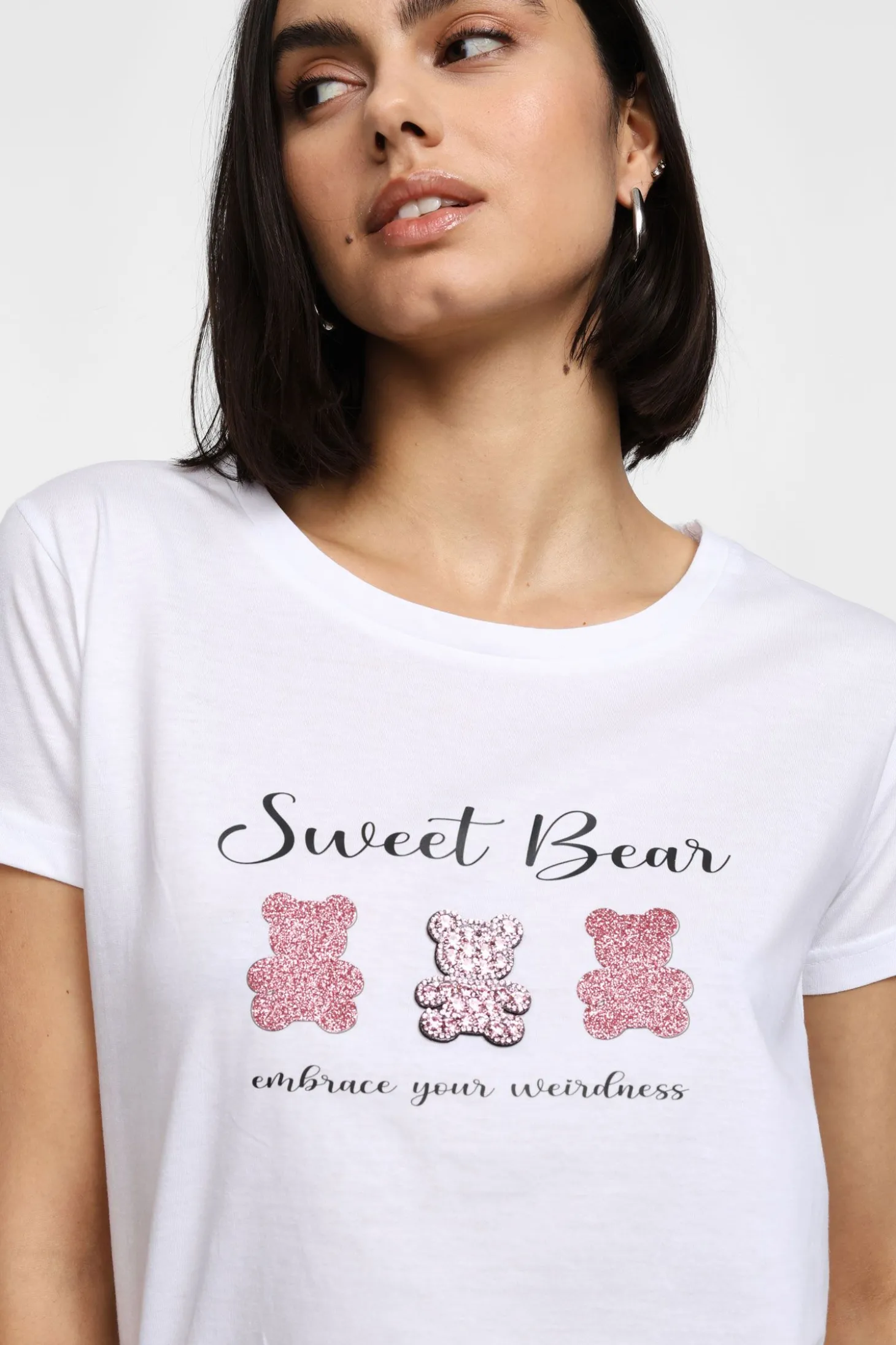 Camiseta redonda mangas cortas estampada