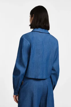 Chaqueta camisa efecto denim