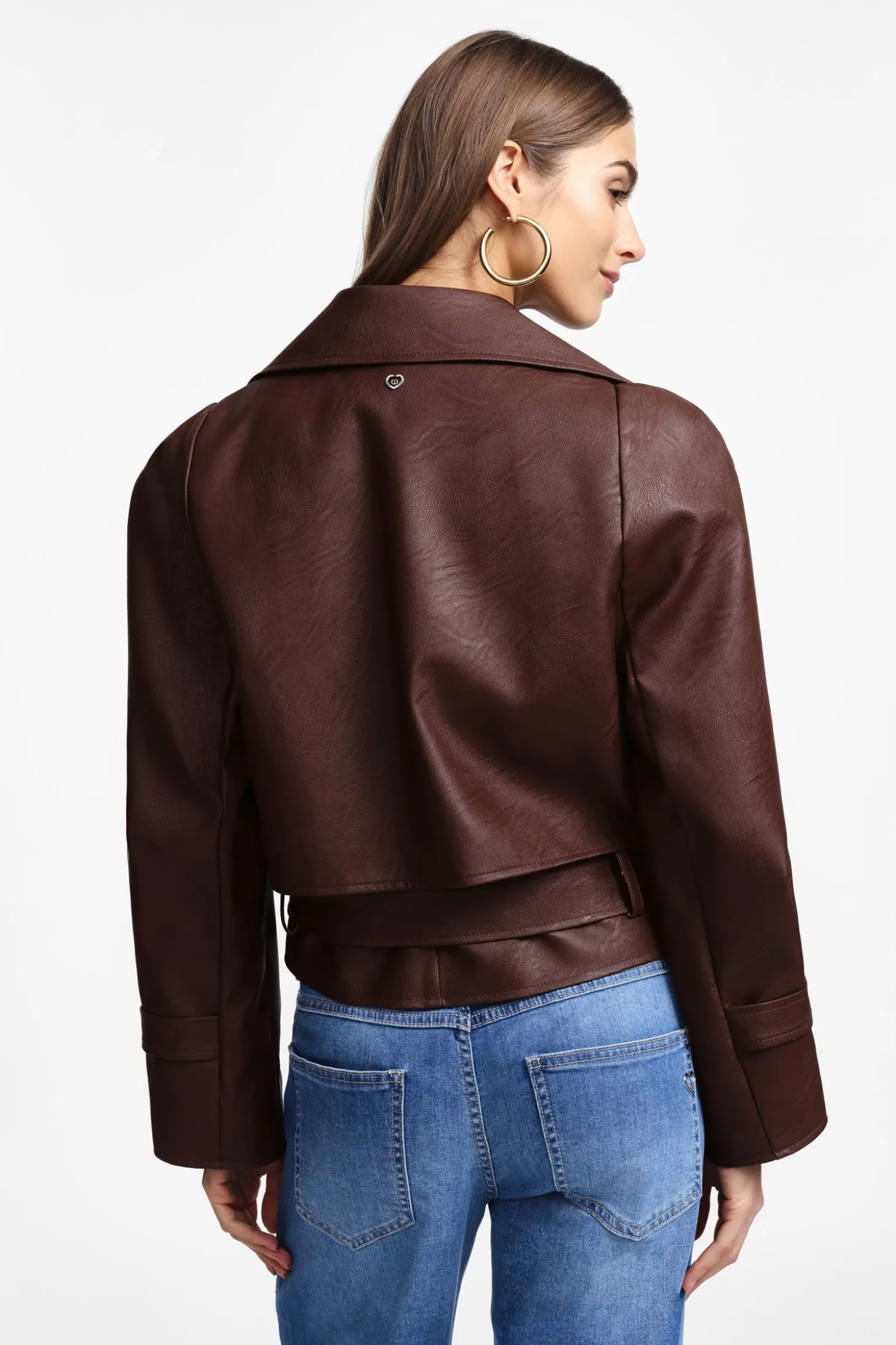 Chaqueta de piel con doble botonadura