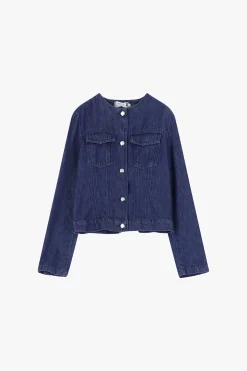 Chaqueta denim con cierre frontal