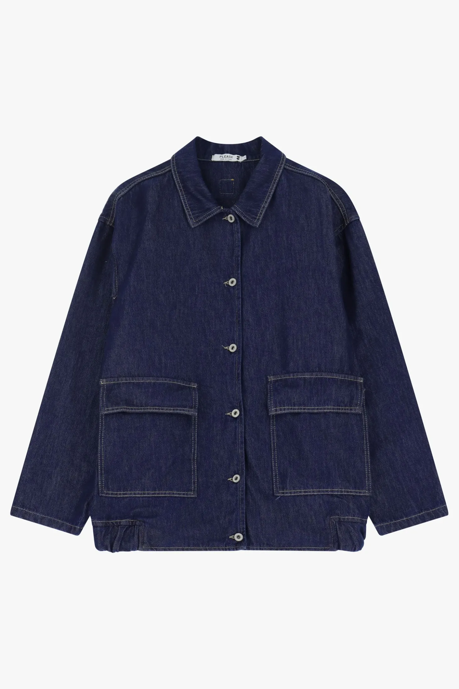 Chaqueta denim con cierre frontal