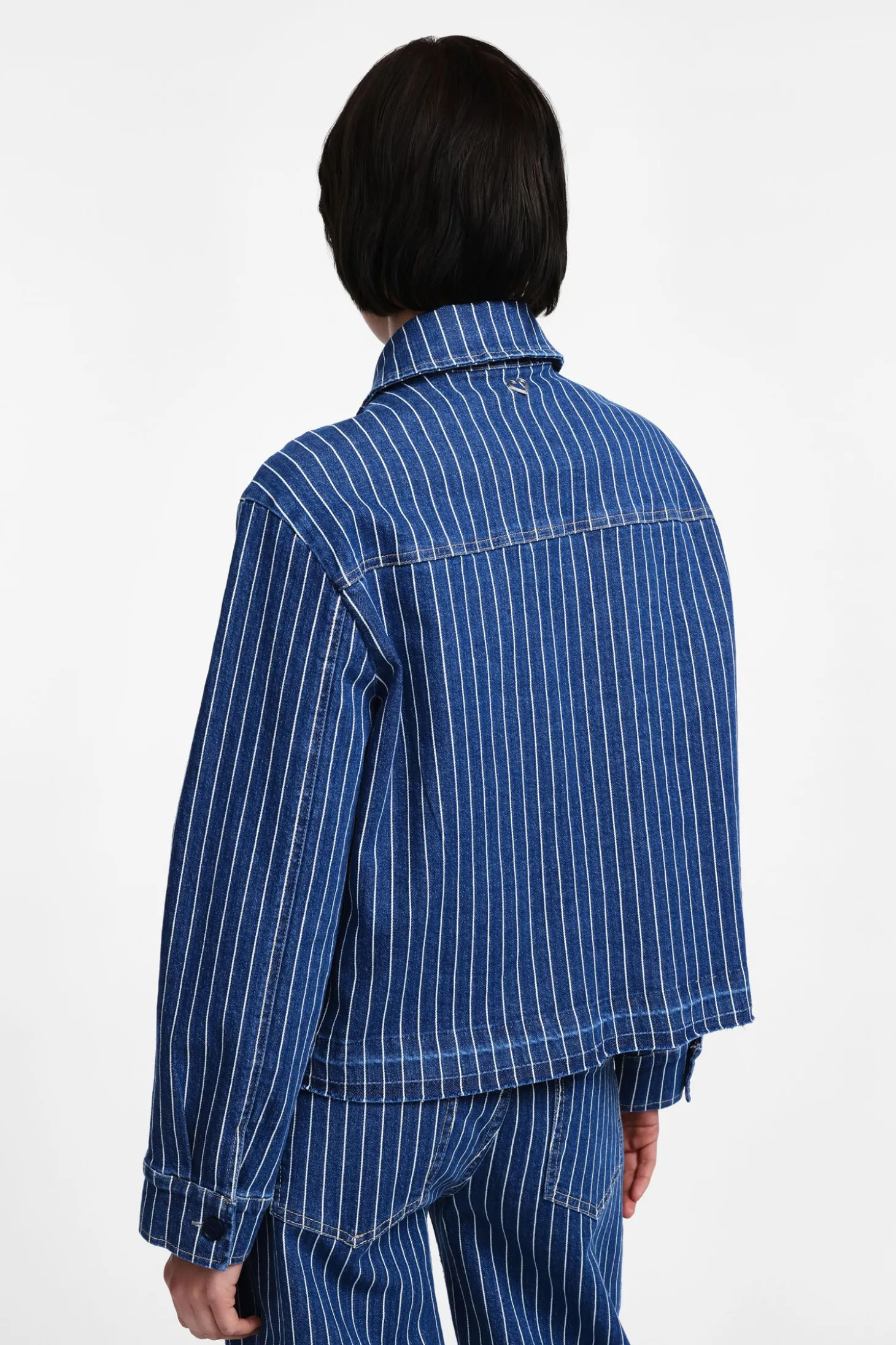 Chaqueta denim rayas con botones