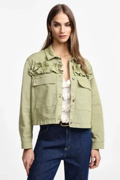 Chaqueta estilo camisa con botones