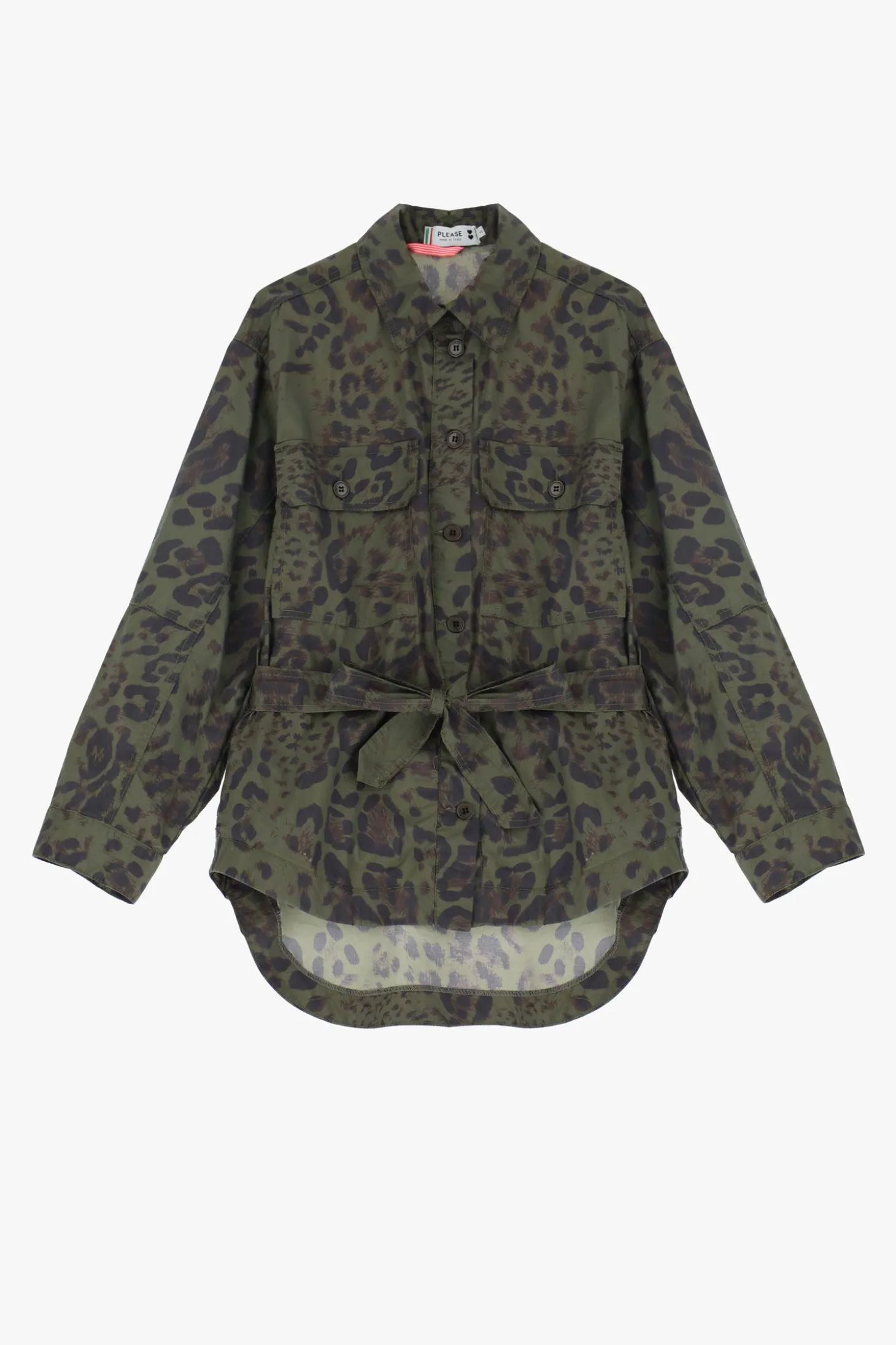 Chaqueta oversize con estampado animal