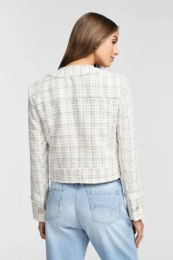 Chaqueta tweed con cierre de botones