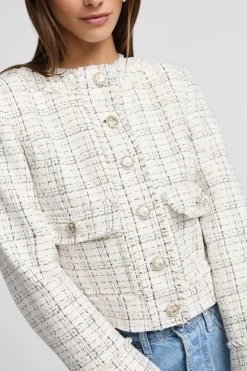 Chaqueta tweed con cierre de botones