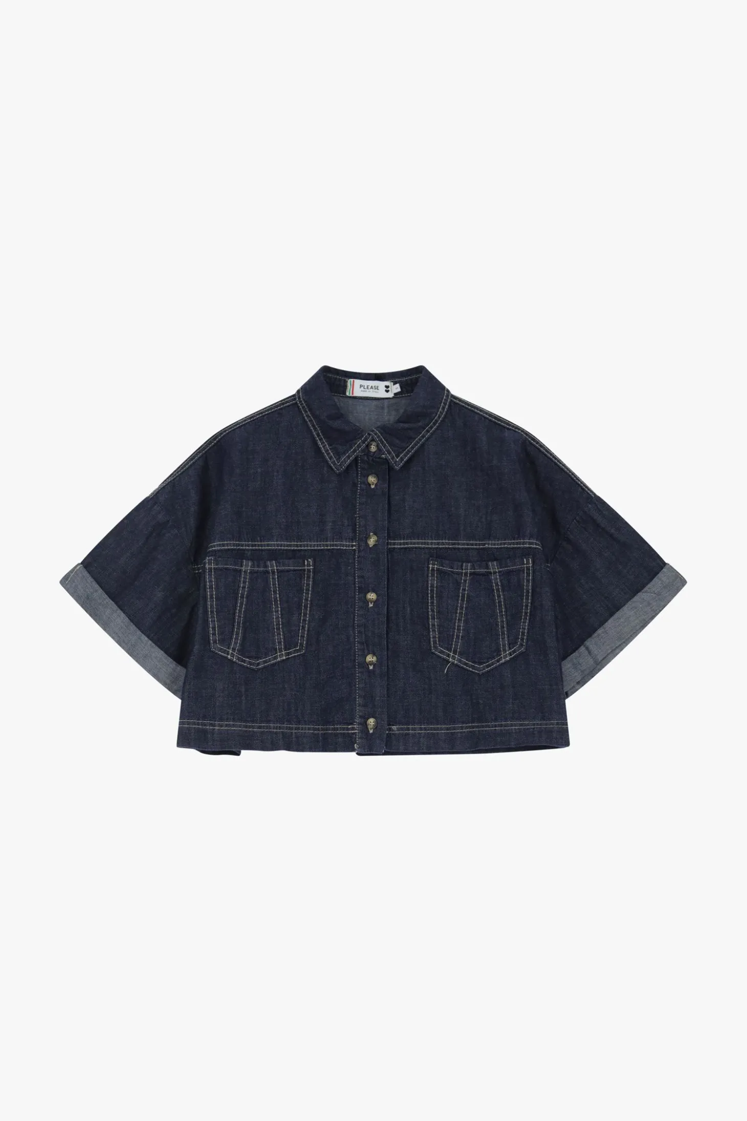 Chaqueta vaquera corta con botones