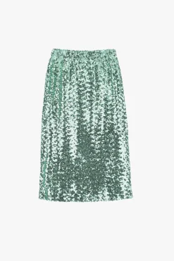 Falda midi con lentejuelas brillantes