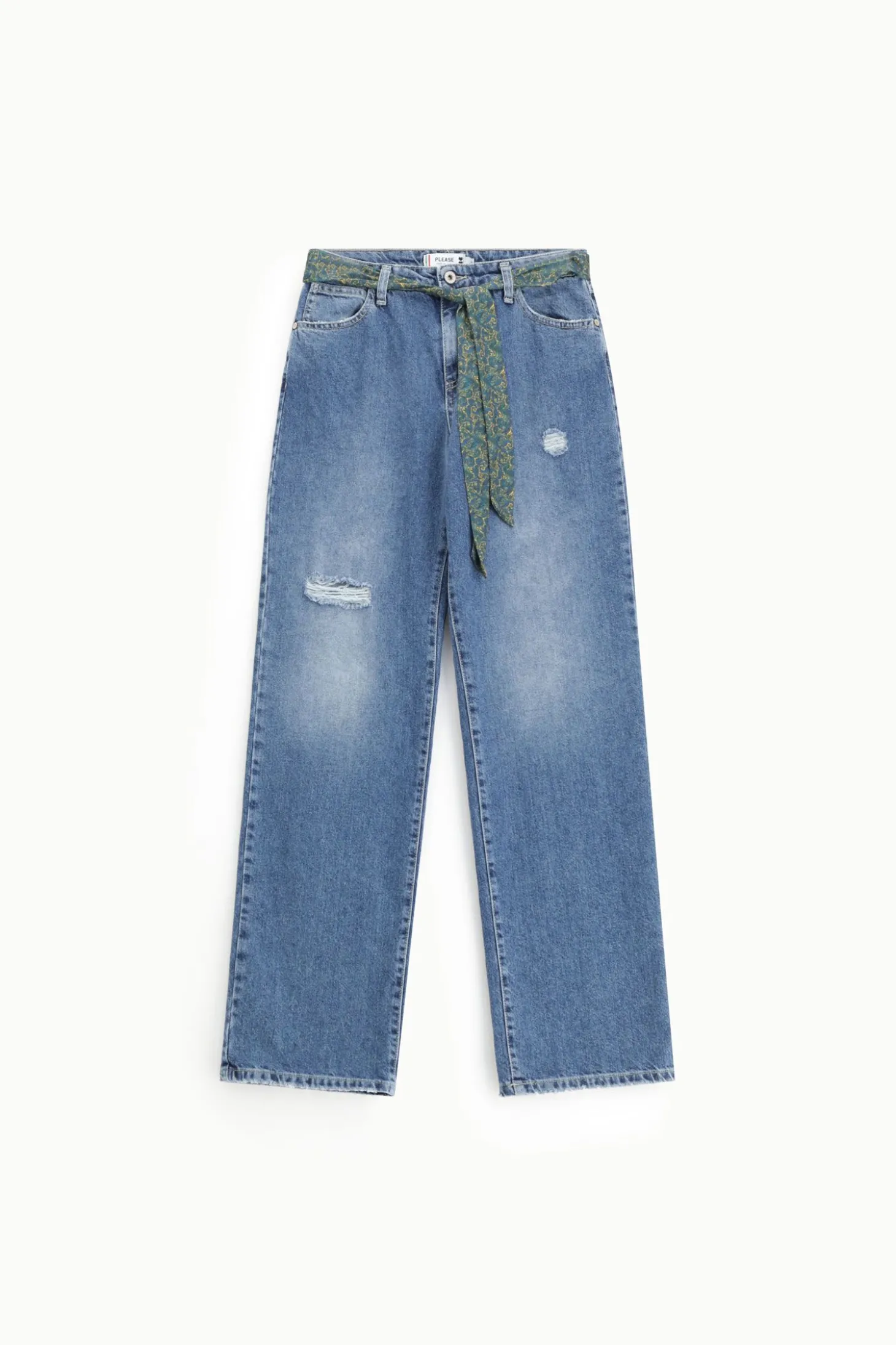 Jeans a gamba ampia con cintura