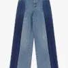 Jeans a gamba larga con design combinato
