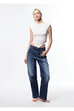 Jeans a gamba larga con tasche
