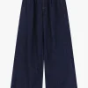 Jeans a gamba larga con vita alta e pinces