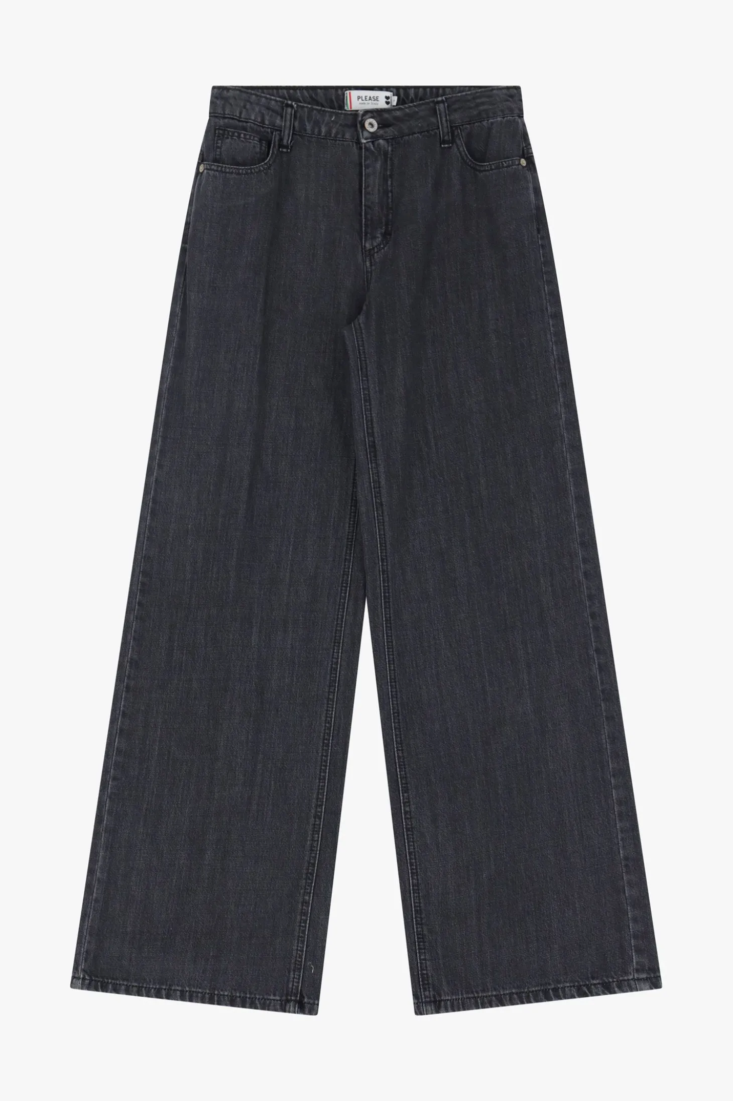 Jeans a gamba larga con vita bassa