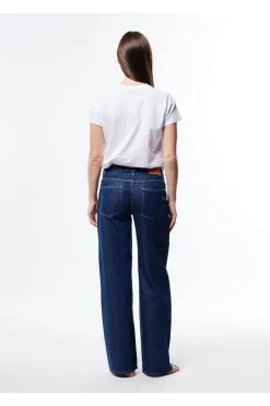 Jeans a gamba larga con vita media