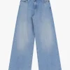 Jeans a gamba larga e vita media