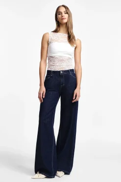 Jeans a zampa con vita media