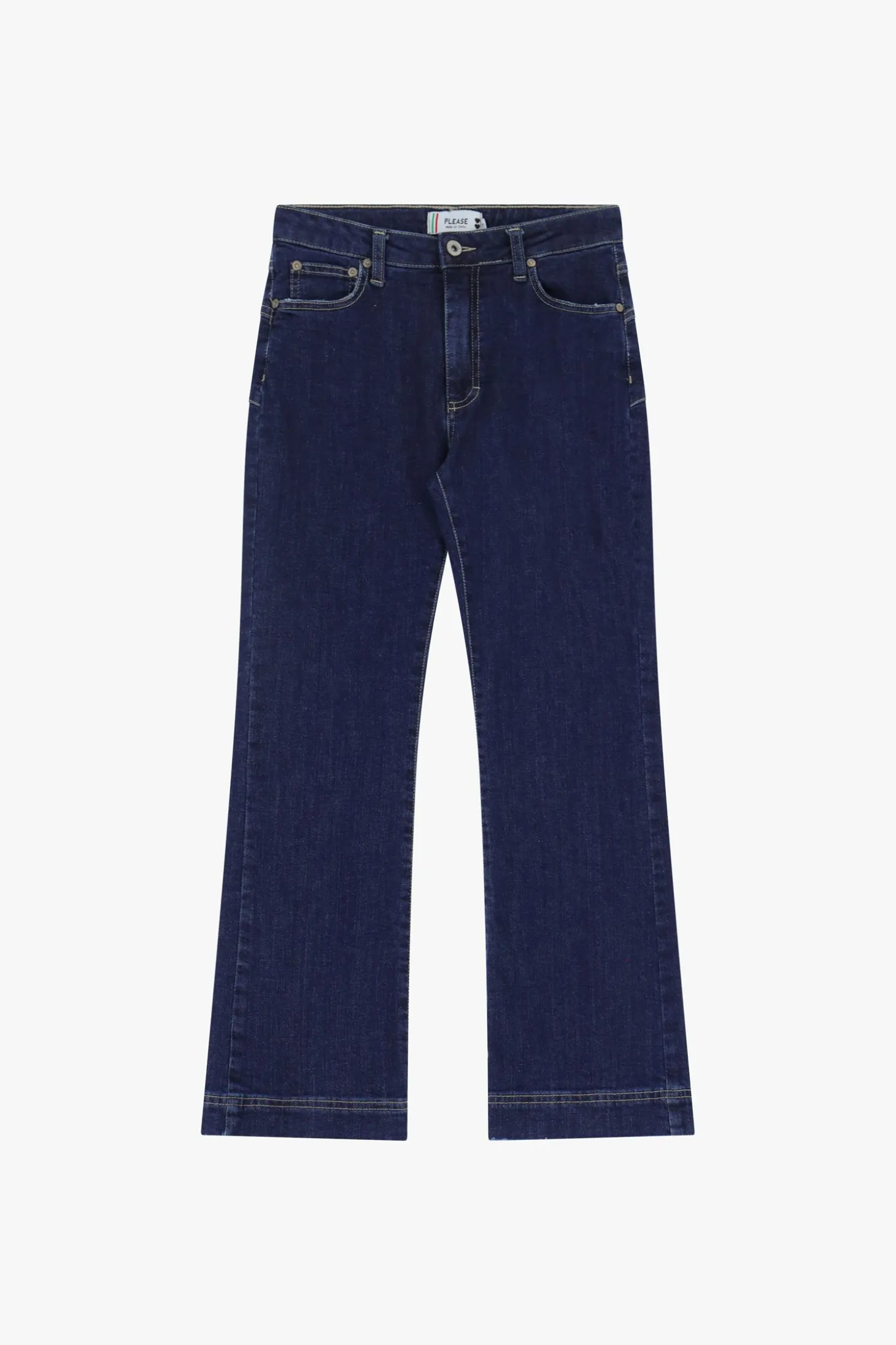 Jeans a zampa vita media cropped